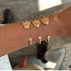 Bracelete Aro Regulável Tigre e Ponto de Luz