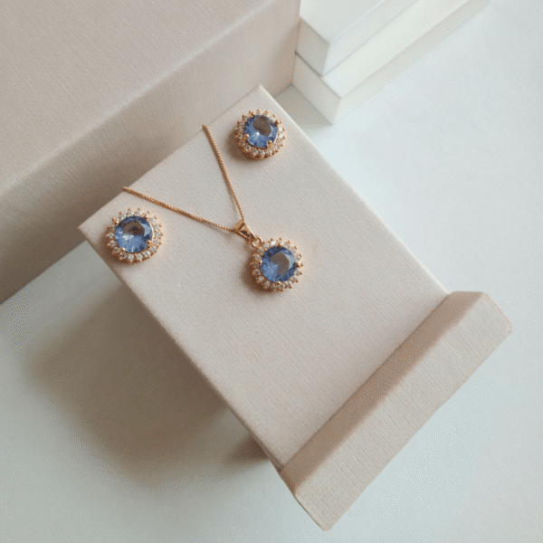 Conjunto Brinco + Colar Pedra Elegante | Sempre Linda Boutique - Imagem 2