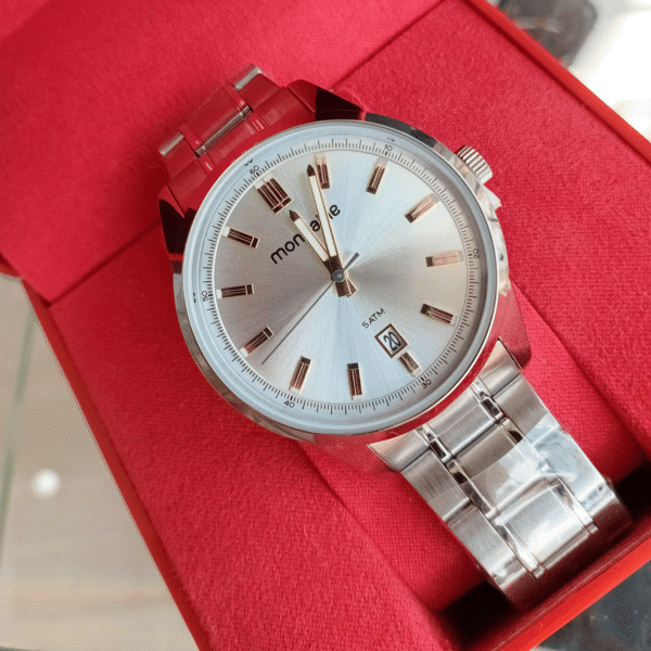 Relógio de Pulso Feminino Mondaine CX de Metal e Pulseira de Aço | Sempre Linda Boutique