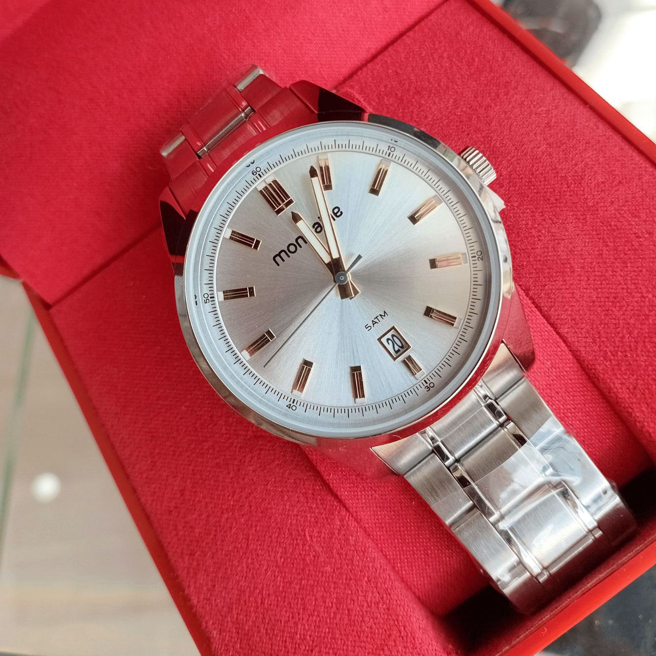 Relógio de Pulso Feminino Mondaine CX de Metal e Pulseira de Aço | Sempre Linda Boutique