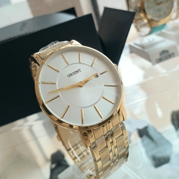 Relógio de Pulso Masculino Orient Quartz Analógico CX e Pulseira Aço Inox Dourado - Imagem 2