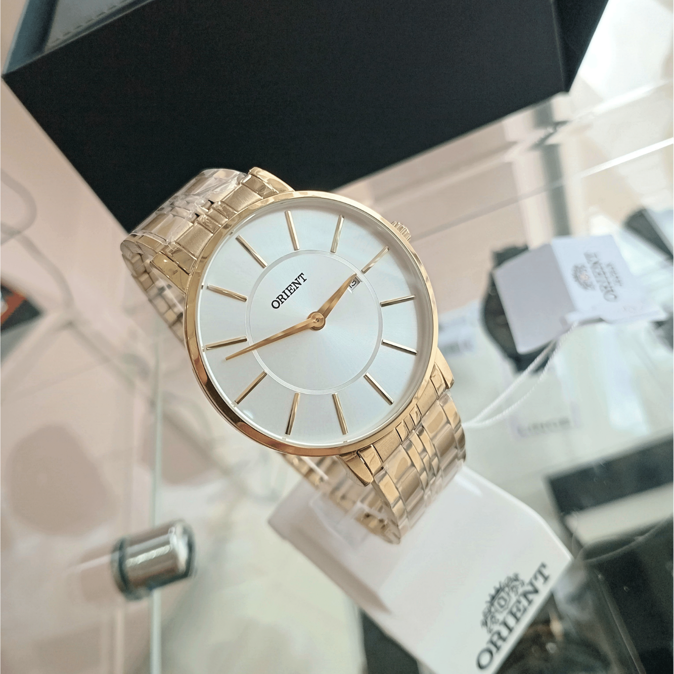 Relógio de Pulso Masculino Orient Quartz Analógico CX e Pulseira Aço Inox Dourado