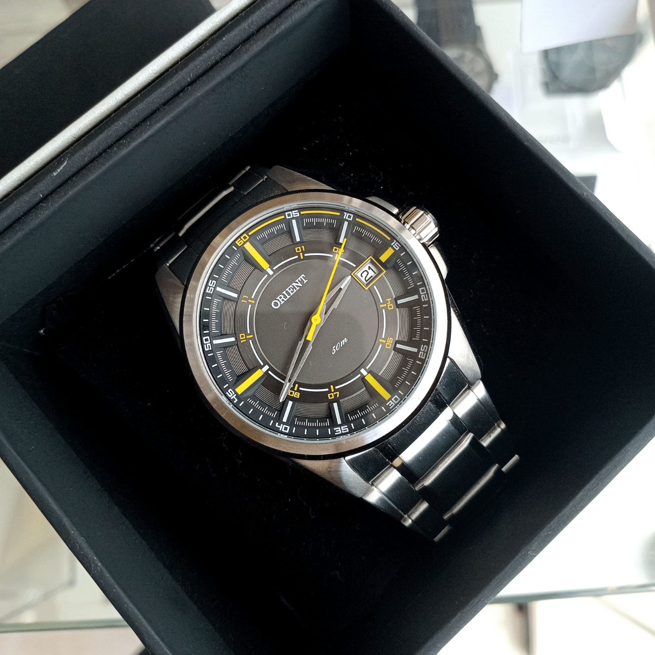 Relógio de Pulso Masculino Orient Quartz Analógico CX e Pulseira Aço Inox Prata