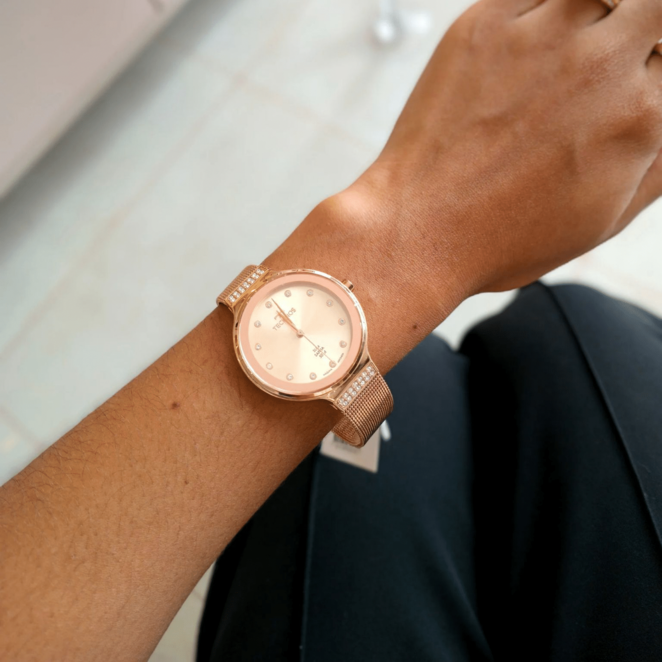 Relógio Analógico – Caixa em Metal e Pulseira em Aço Rosé | Sempre Linda Boutique