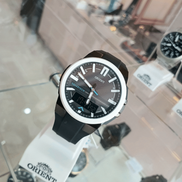 Relógio de Pulso Masculino Orient Quartz Analógico/Digital Solar CX Aço Inox e Pulseira de Borracha | Sempre Linda Boutique - Imagem 3