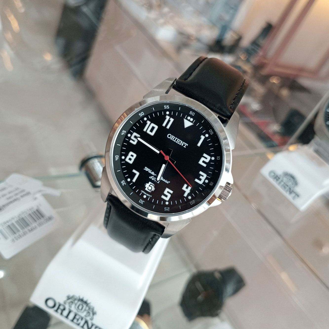 Relógio de Pulso Masculino Orient Quartz Analógico CX Aço Inox e Pulseira de Couro Sintético | Sempre Linda Boutique