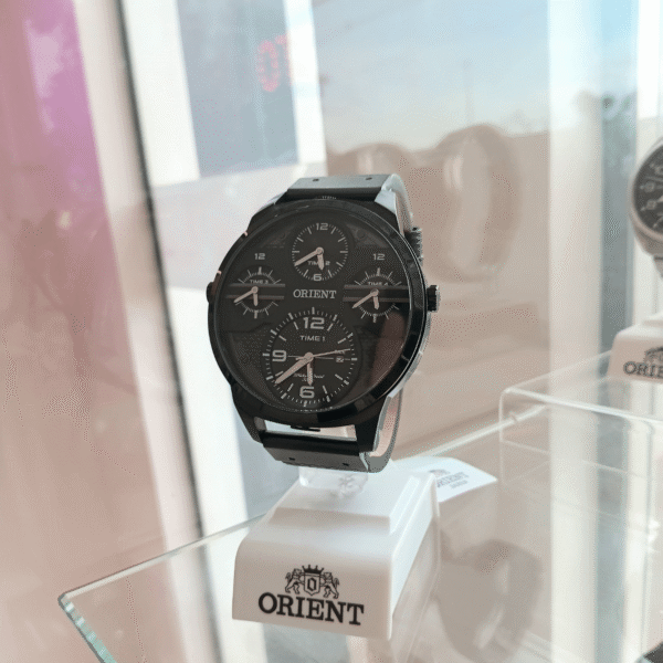 Relógio de Pulso Masculino Orient Quartz Analógico – Caixa e Pulseira em Aço Inox Preto | Sempre Linda Boutique - Imagem 2