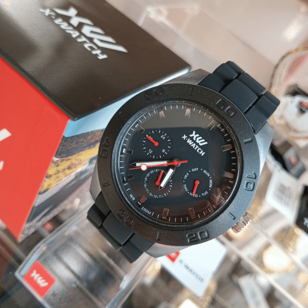 Relógio de Pulso XWatch Quartz – Caixa e Pulseira em Plástico Preto | Sempre Linda Boutique - Imagem 2