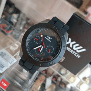 Relógio de Pulso XWatch Quartz – Caixa e Pulseira em Plástico Preto | Sempre Linda Boutique