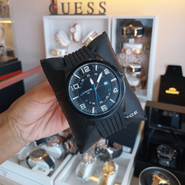 Relógio de Pulso Masculino Lince Quartz Analógico – Caixa em Aço Inox e Pulseira de Borracha | Sempre Linda Boutique - Imagem 2