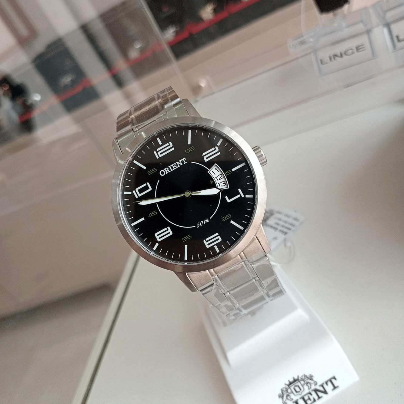 Relógio de Pulso Masculino Orient Quartz Analógico – Caixa e Pulseira em Aço Inox Prata | Sempre Linda Boutique
