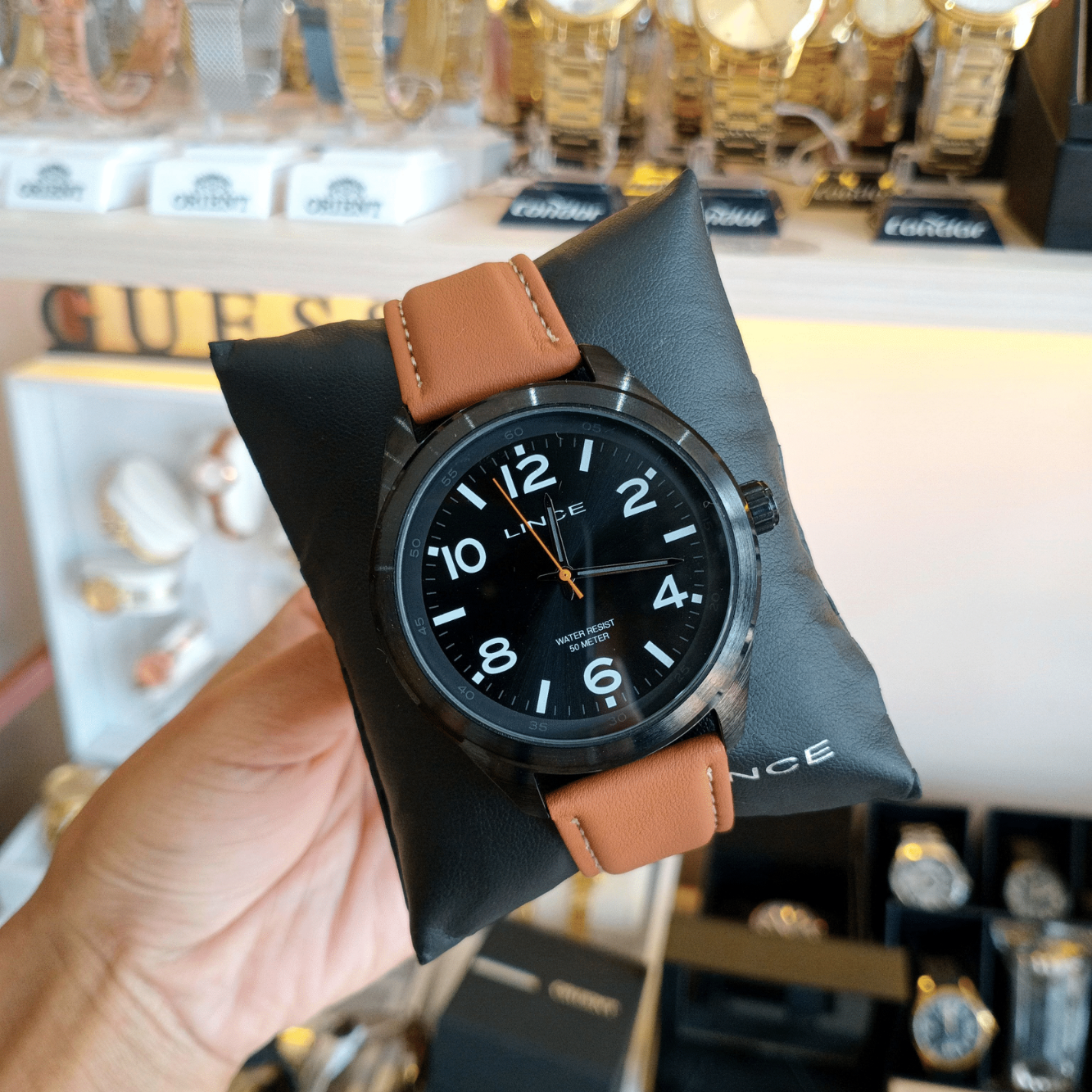 Relógio de Pulso Masculino Lince Quartz Analógico – Caixa em Metal e Pulseira de Borracha | Sempre Linda Boutique