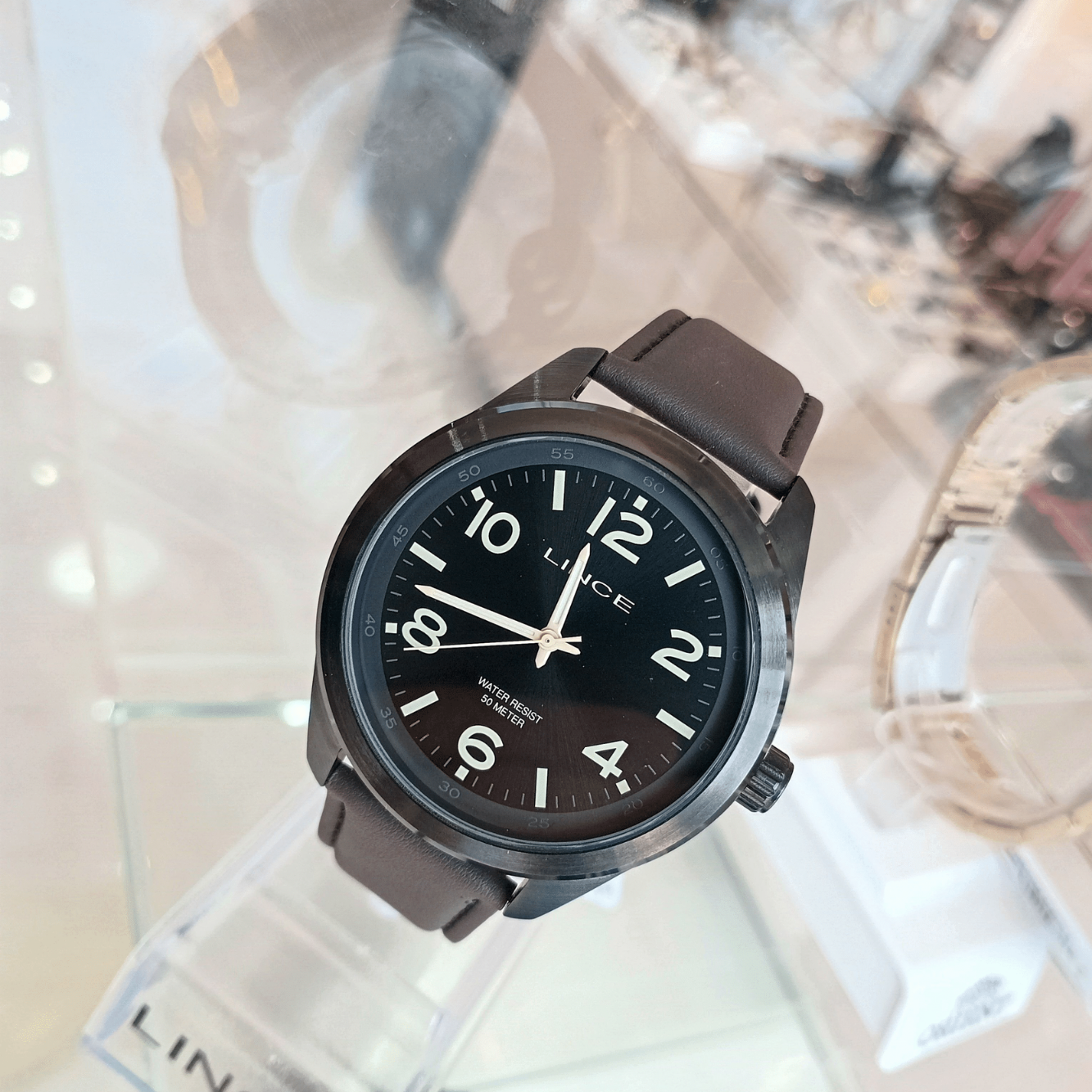 Relógio de Pulso Masculino Lince Quartz Analógico – Caixa em Metal e Pulseira de Borracha | Sempre Linda Boutique