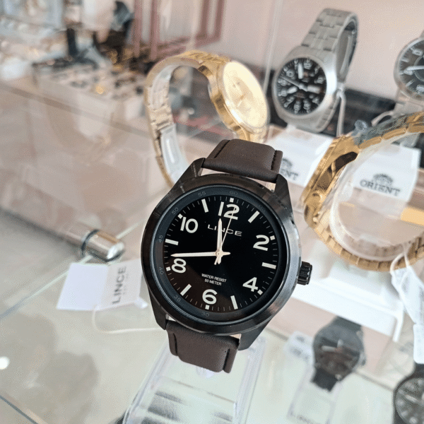 Relógio de Pulso Masculino Lince Quartz Analógico – Caixa em Metal e Pulseira de Borracha | Sempre Linda Boutique - Imagem 2