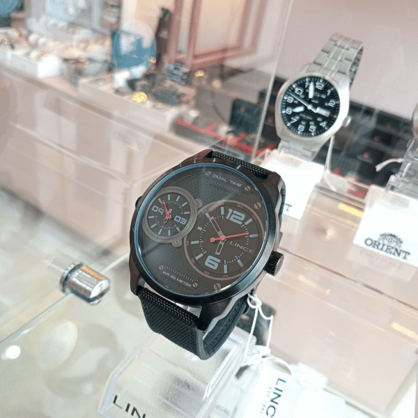 Relógio de Pulso Masculino Lince Quartz Analógico – Caixa em Metal e Pulseira Preta | Sempre Linda Boutique - Imagem 2