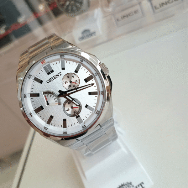 Relógio de Pulso Masculino Orient Quartz Analógico CX e Pulseira Aço Inox Prata